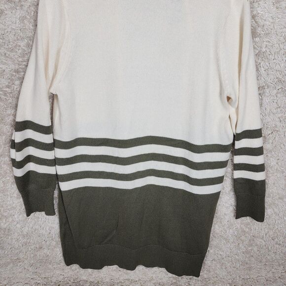 Michael Kors Cardigan Womens XL Striped Open Front Sweater Pockets Lightweight - Picture 9 of 11